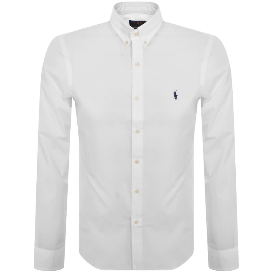 Ralph Lauren ホワイト長袖シャツ M Ralph Lauren Slim Fit Sport Shirt White | Mainline Menswear us
